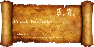 Brust Nándor névjegykártya